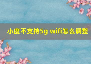 小度不支持5g wifi怎么调整